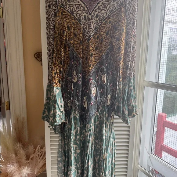 Umgee Purple and Teal Patterned kimono/ duster - Picture 5 of 7